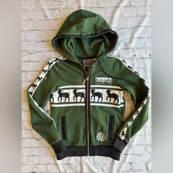 L.A.M.B. By Gwen Stefani Vtg Y2k Hoodie Sweatshirt 2008 Green Lambs Small Hooded